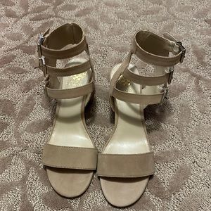 Vince Camuto beige heeled sandals. Size 9